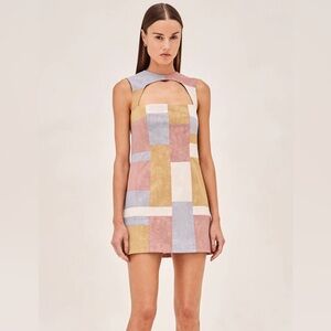 Color Block Patchwork Mini Dress